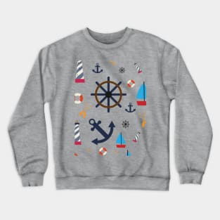 nautical seamless pattern Crewneck Sweatshirt